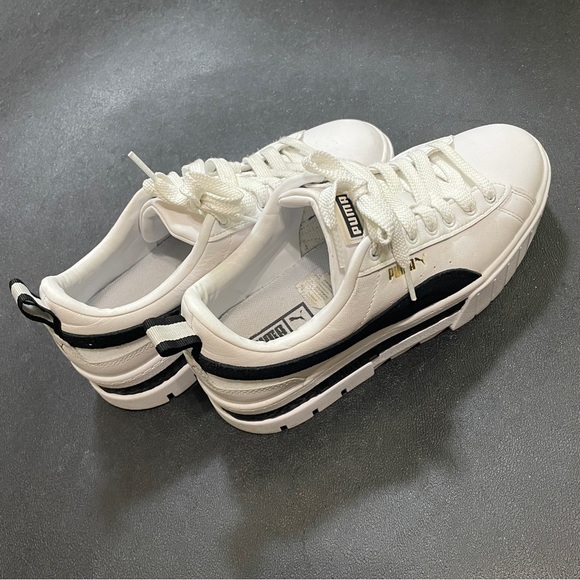 Puma Women's Mayze Shoes Sneakers White Black Platform Size 9 - Picture 10 of 15